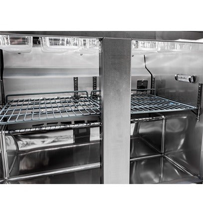 Saba Corpusa SPS-36-15M Mega-Top Sandwich/Salad Prep Table – 36-1/4" Stainless Steel Station with 15 Pans & 7.8 Cu. Ft. Storage