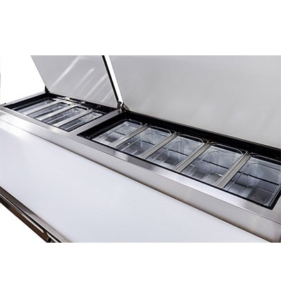 Saba Corpusa SSP-67-9 Pizza Prep Table – Stainless Steel, 16.9 Cu. Ft., Analog Temperature Control, Self-Closing Door