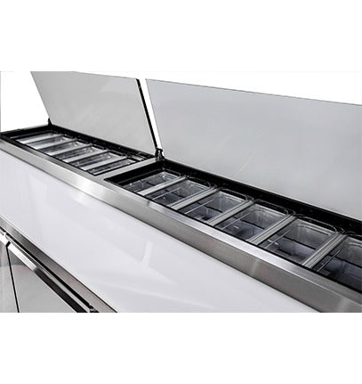 Saba Corpusa SSP-91-12 Pizza Prep Table – Stainless Steel, 24.2 Cu. Ft., Analog Temperature Control, Self-Closing Door