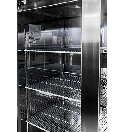 Saba Corpusa ST-47R 2-Door Solid Door Reach-In Refrigerator – Stainless Steel, 47 Cu. Ft., Digital Temperature Control, Heavy Duty Casters