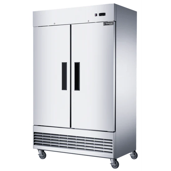 Dukers D47ER Compact 2-Door Commercial Refrigerator in Stainless Steel