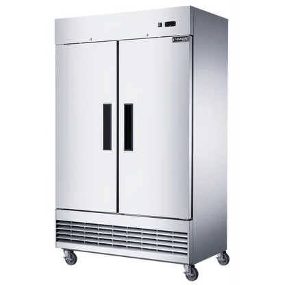 Dukers D47ER Compact 2-Door Commercial Refrigerator in Stainless Steel