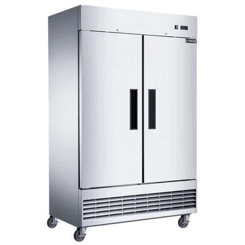 Dukers D47ER Compact 2-Door Commercial Refrigerator in Stainless Steel