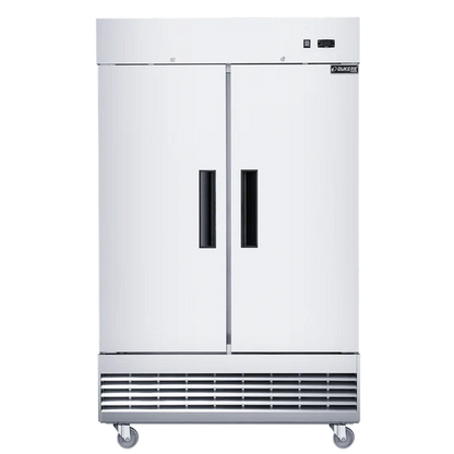 Dukers D47ER Compact 2-Door Commercial Refrigerator in Stainless Steel