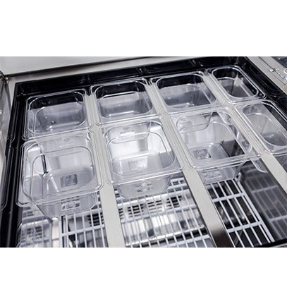 Saba Corpusa SPS-27-12M Mega-Top Sandwich/Salad Prep Table – 27-1/2" Stainless Steel Station with 12 Pans & 5.7 Cu. Ft. Storage