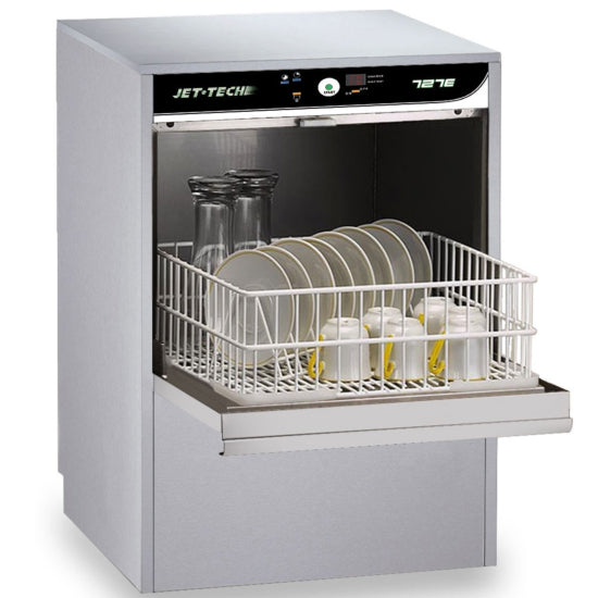 Jet Tech 727-E 20" Undercounter High Temperature Pull Door Cup and Glass Dishwasher, 30 racks/hr