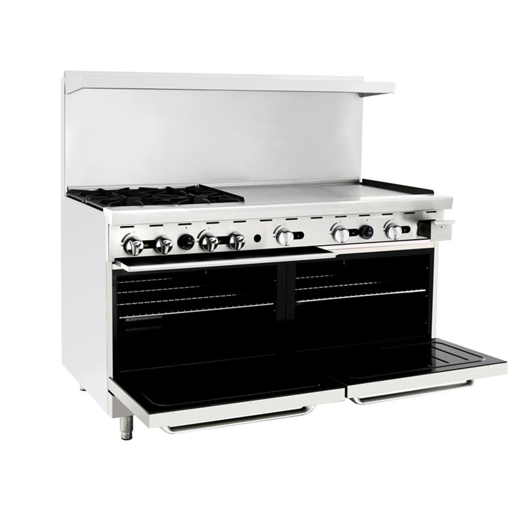 Atosa AGR-4B36GR — 60″ Gas Range with Four (4) Open Burners &#038; 36″ Griddle