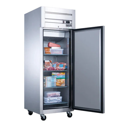 Dukers D28AF Commercial Single Door Top Mount Freezer in Stainless Steel
