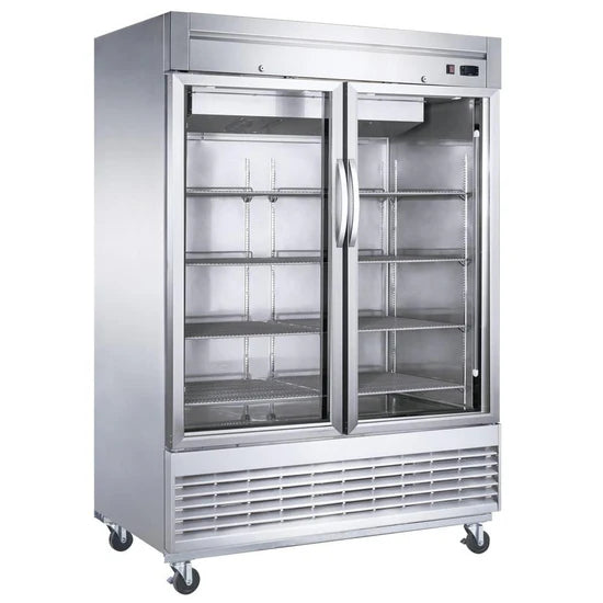 Dukers D55R-GS2 Bottom Mount Glass 2-Door Commercial Reach-in Refrigerator