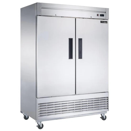 Dukers D55R 2-Door Commercial Refrigerator in Stainless Steel