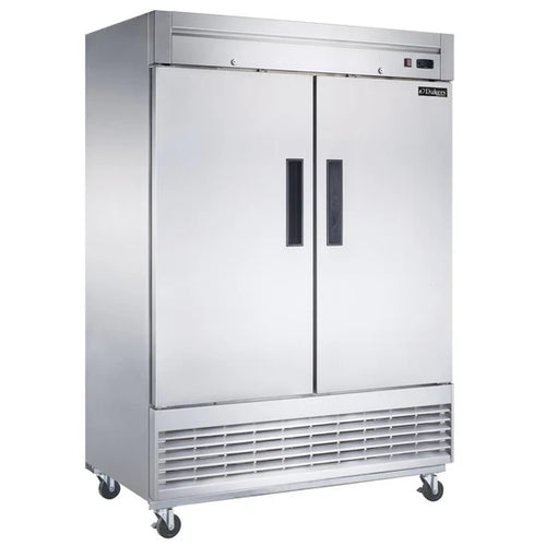 Dukers D55R 2-Door Commercial Refrigerator in Stainless Steel