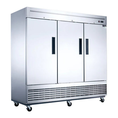 Dukers D83F 3-Door Commercial Freezer in Stainless Steel