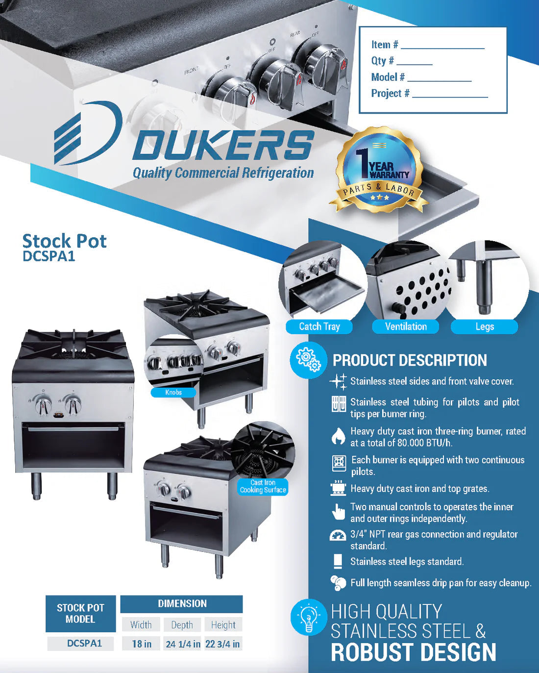 Dukers DCSPA1 Stock Pot Range