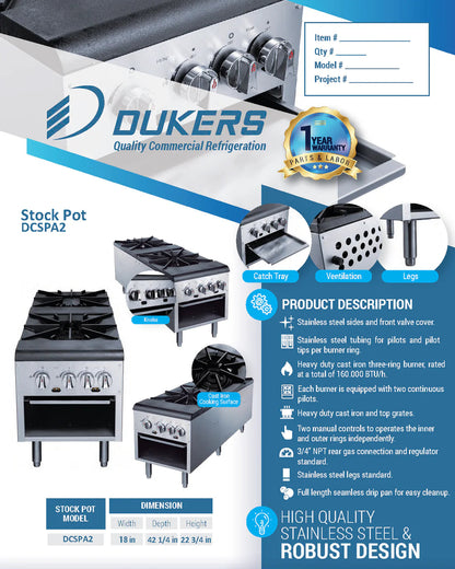 Dukers DCSPA2 Stock Pot Range