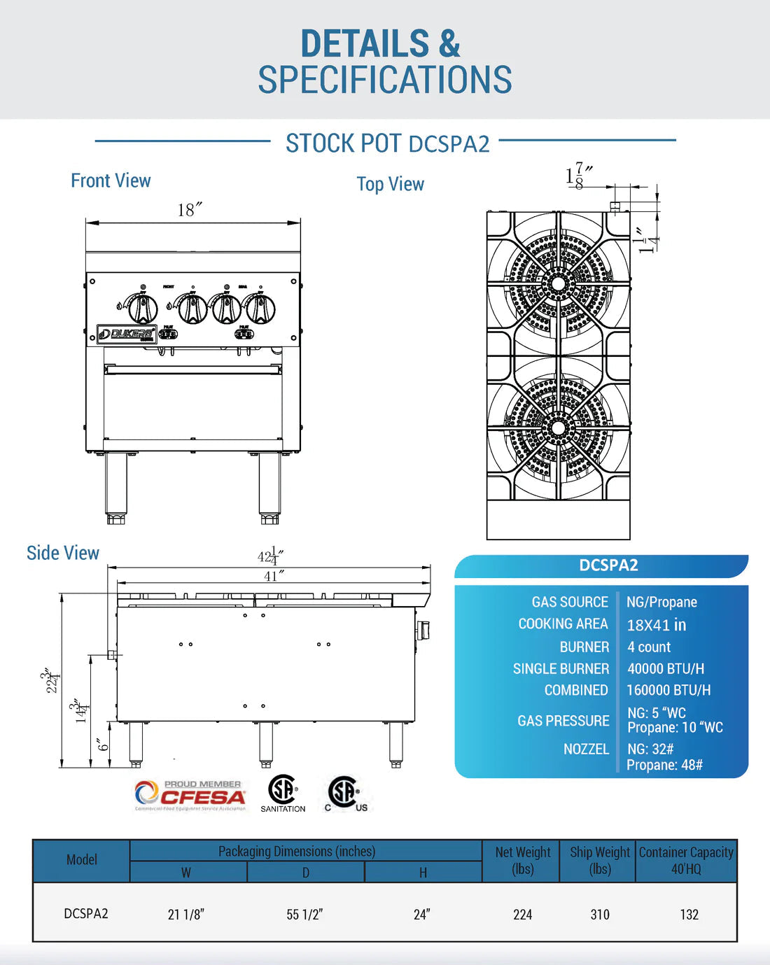 Dukers DCSPA2 Stock Pot Range