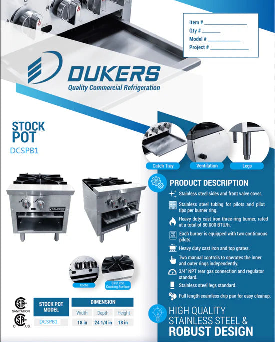 Dukers DCSPB1 Stock Pot Range
