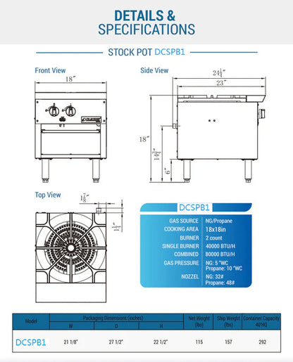 Dukers DCSPB1 Stock Pot Range