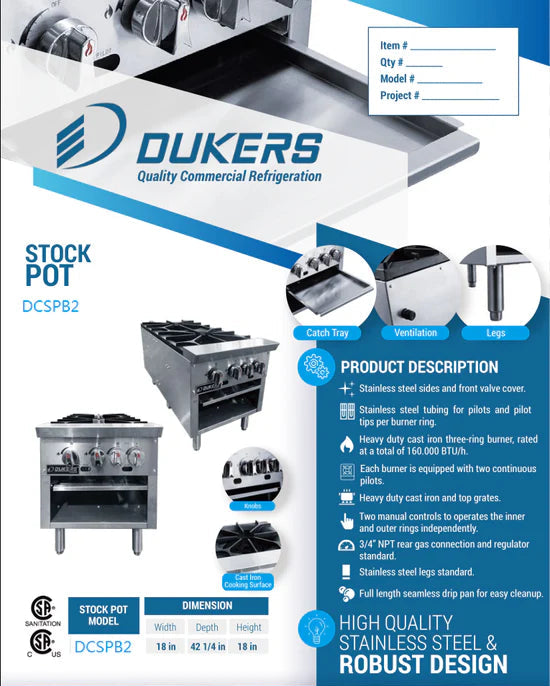 Dukers DCSPB2 Stock Pot Range