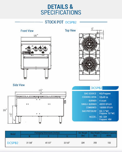 Dukers DCSPB2 Stock Pot Range