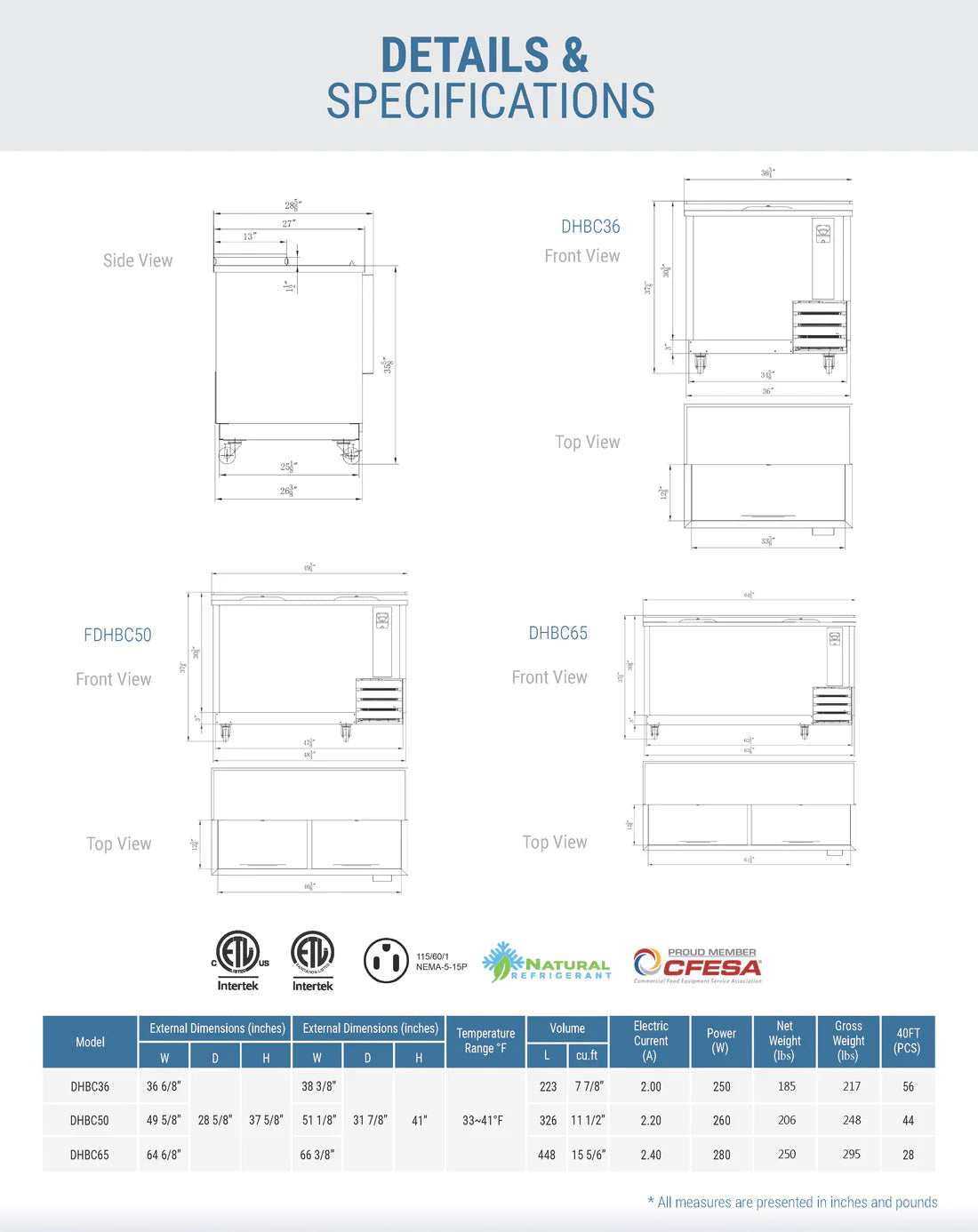 Dukers DHBC65 - 65" Bottle Cooler