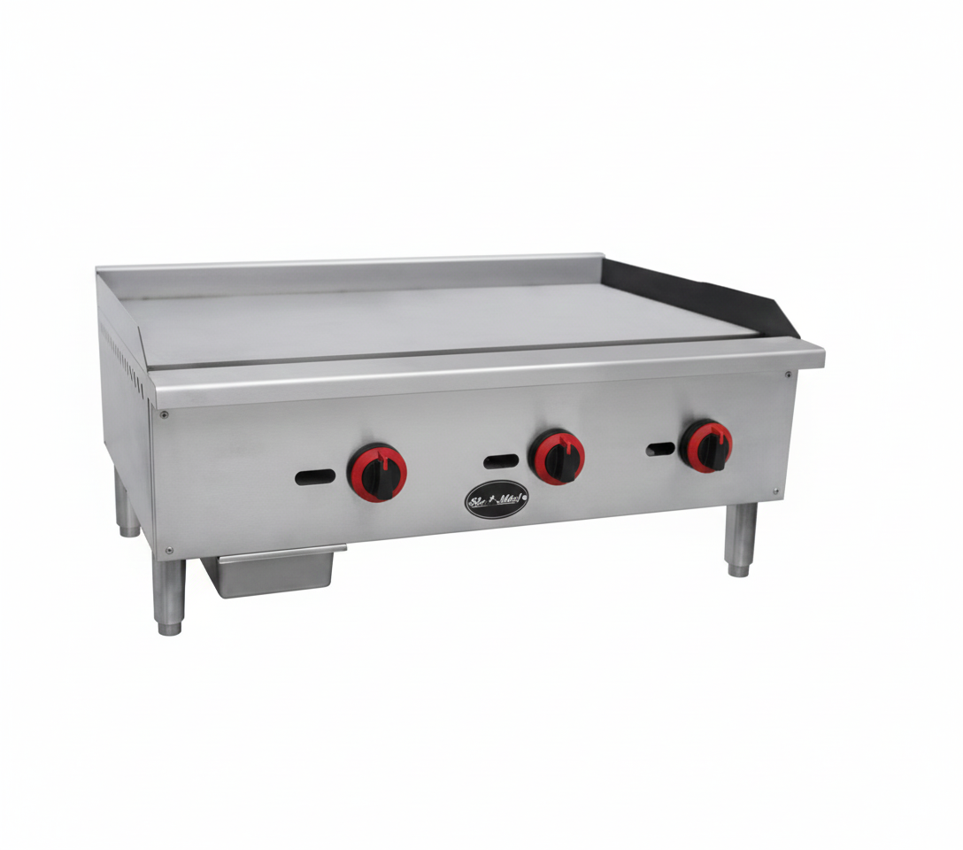 Saba Corpusa MG-36t " Countertop Gas Griddle, Thermostatically Controlled, 90,000 BTU Commercial Griddle