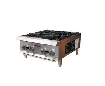 IKON IHP-4-24 Gas Hotplate – 4 Burners, 25,000 BTU, Stainless Steel, Natural or LP Gas