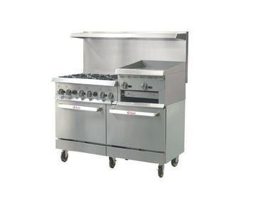 IKON Gas Range IR-6B-24RG-60 – 24” Raised Griddle & 6 Burners, NG/LP