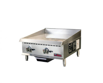 IKON ITG-24 Thermostat Control Griddle – 24” Width, 30,000 BTU Burners, 1” Steel Plate, NG/LP Gas