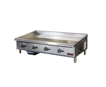 IKON ITG-48 Thermostat Control Griddle – 48” Width, 1” Steel Plate, 30,000 BTU Burners, NG/LP Gas
