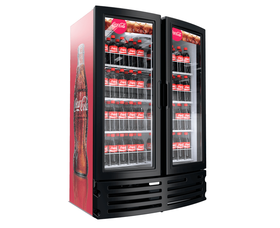 Imbera VRD21 HC BW 40 1/8" Two Section Glass Door Merchandiser - (2) Left/Right Hinge Doors, 115v