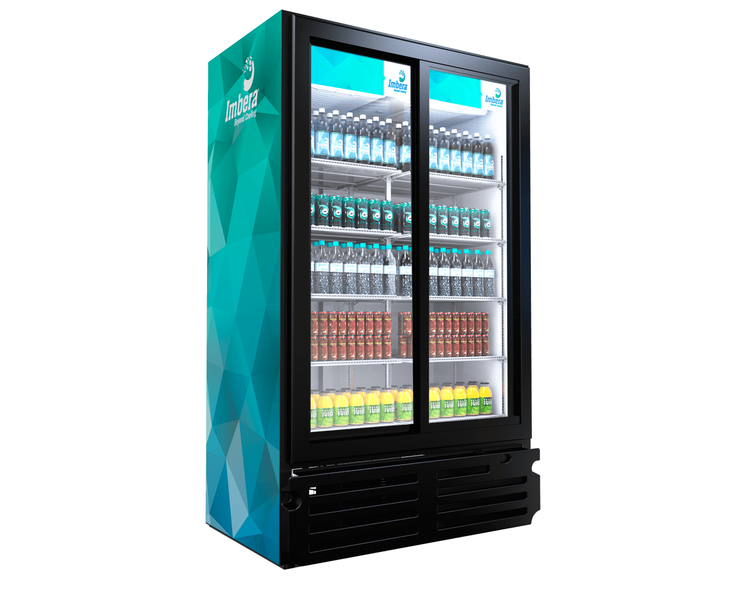 Imbera VRD37 HC BW SD 47 3/8" Two Section Glass Door Merchandiser - (2) Sliding Doors, 115v