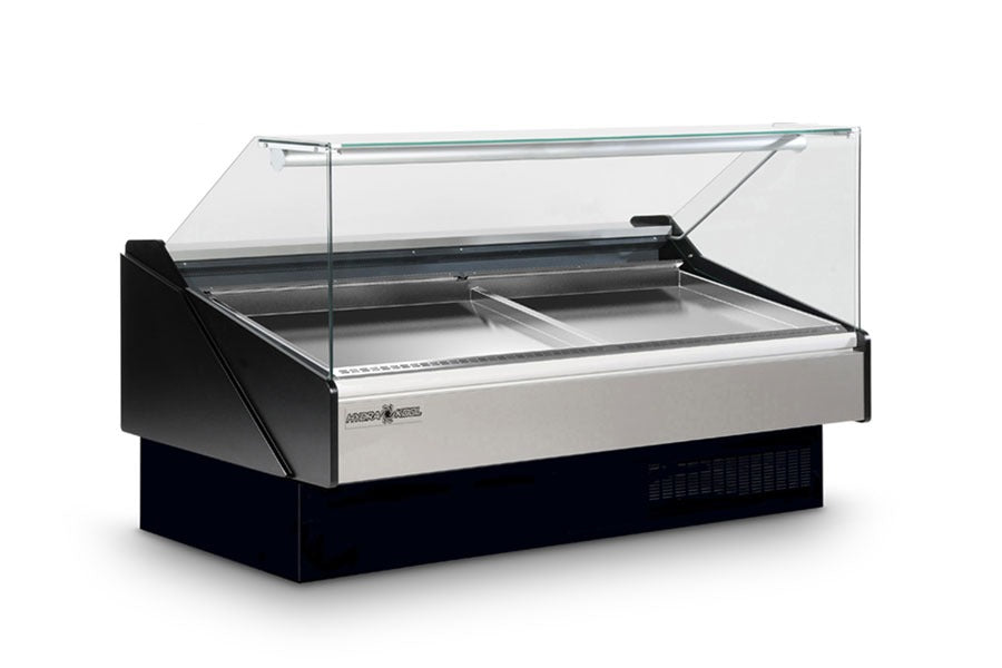 Hydra-Kool KFM-SF-120-5* Fresh Seafood Display Case – 46.95 cu. ft., Flat Front Glass, Ice Fish Pans Included