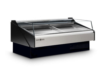 Hydra-Kool KFM-SO-100-S Open Front Fresh Seafood Display Case – 16 cu. ft., Ice Pans Included, Stainless Steel Interior