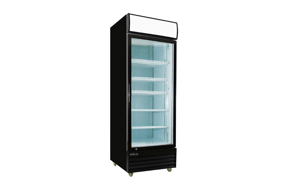 Kool-It KGM-23 Commercial Glass Door Refrigerator – Black Powder Coated Steel, LED Lighting, Auto Defrost, Digital Thermostat