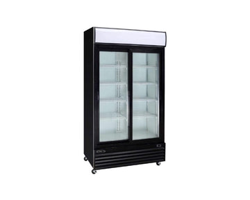 Kool-It KGM-42 Commercial Glass Door Refrigerator – Black Powder Coated Steel, LED Lighting, Auto Defrost, Digital Thermostat