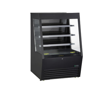 Kool-It KOM-36XBK Open Air Merchandiser – Black Powder Coated Steel, Adjustable Shelves, Automatic Defrost, R-290 Refrigerant
