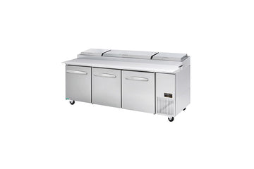 Kool-It Signature KPT-93-3 Pizza Prep Table, 93.3"W, 30.8 cu. ft., Stainless Steel, 3 Doors