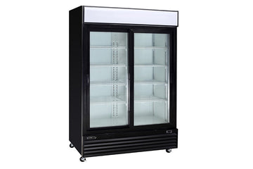 Kool-It KSM-50 Commercial Glass Door Refrigerator – Black Baked Enamel Steel, LED Lighting, Auto Defrost, Digital Thermostat