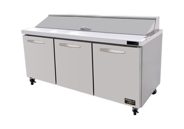 Kool-It Signature KST-72-3 Sandwich Prep Table, 72.4"W, 19.6 cu. ft., Stainless Steel, 3 Doors