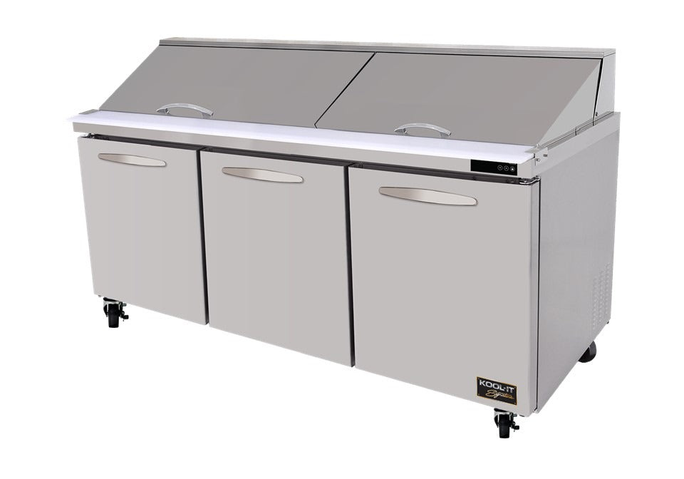 Kool-It Signature KSTM-72-3 Mega Top Sandwich Prep Table, 72.4"W, 20.2 cu. ft., Stainless Steel, 3 Section