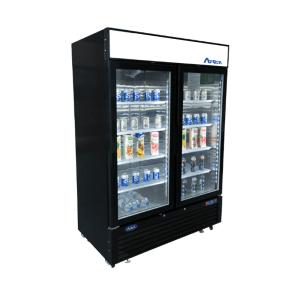 Atosa MCF8721ES — Black Cabinet Two (2) Glass Door Merchandiser Freezer
