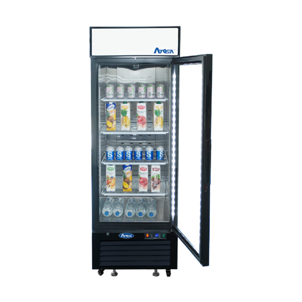 Atosa MCF8725GR — Black Cabinet One (1) Glass Door Merchandiser Cooler