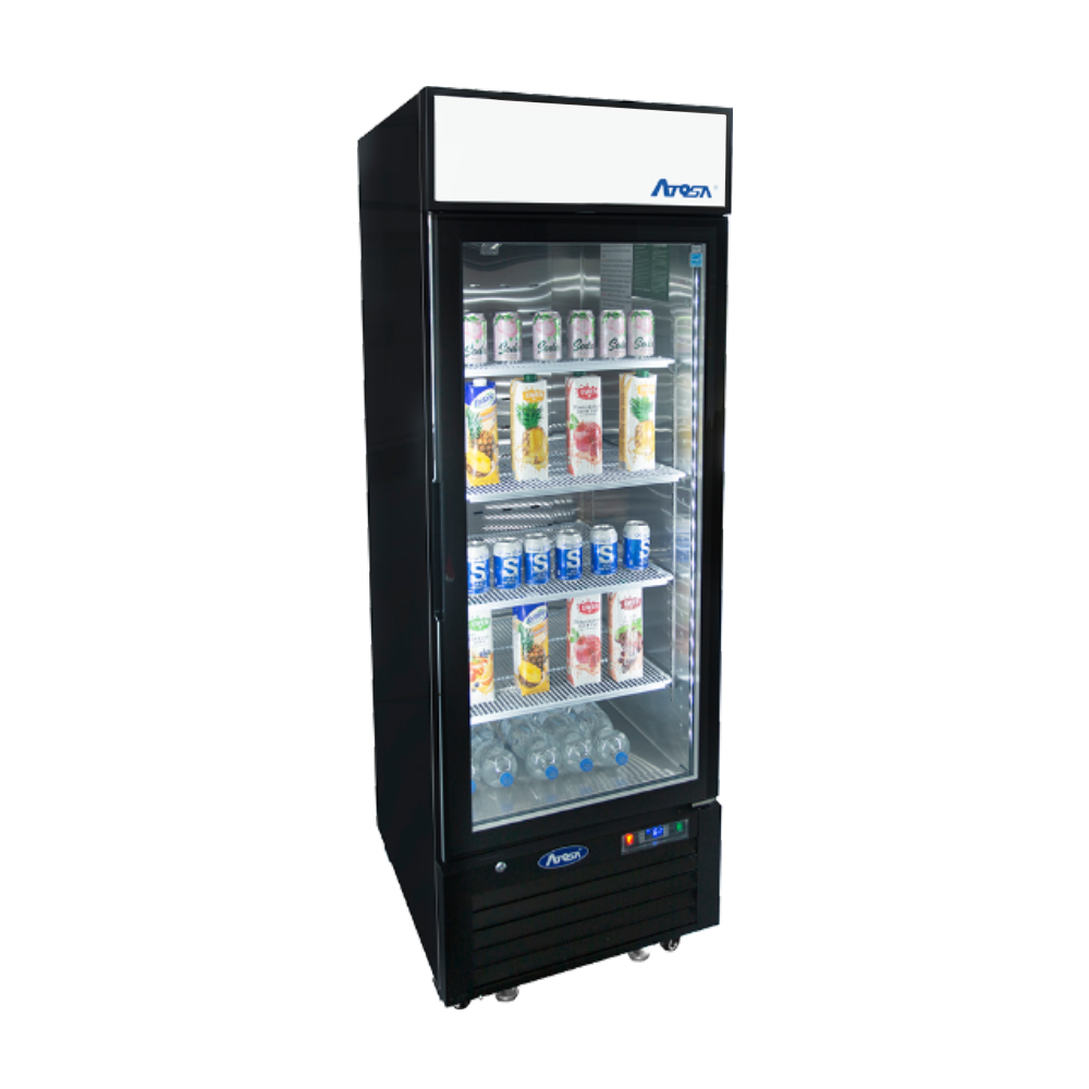 Atosa MCF8725GR — Black Cabinet One (1) Glass Door Merchandiser Cooler