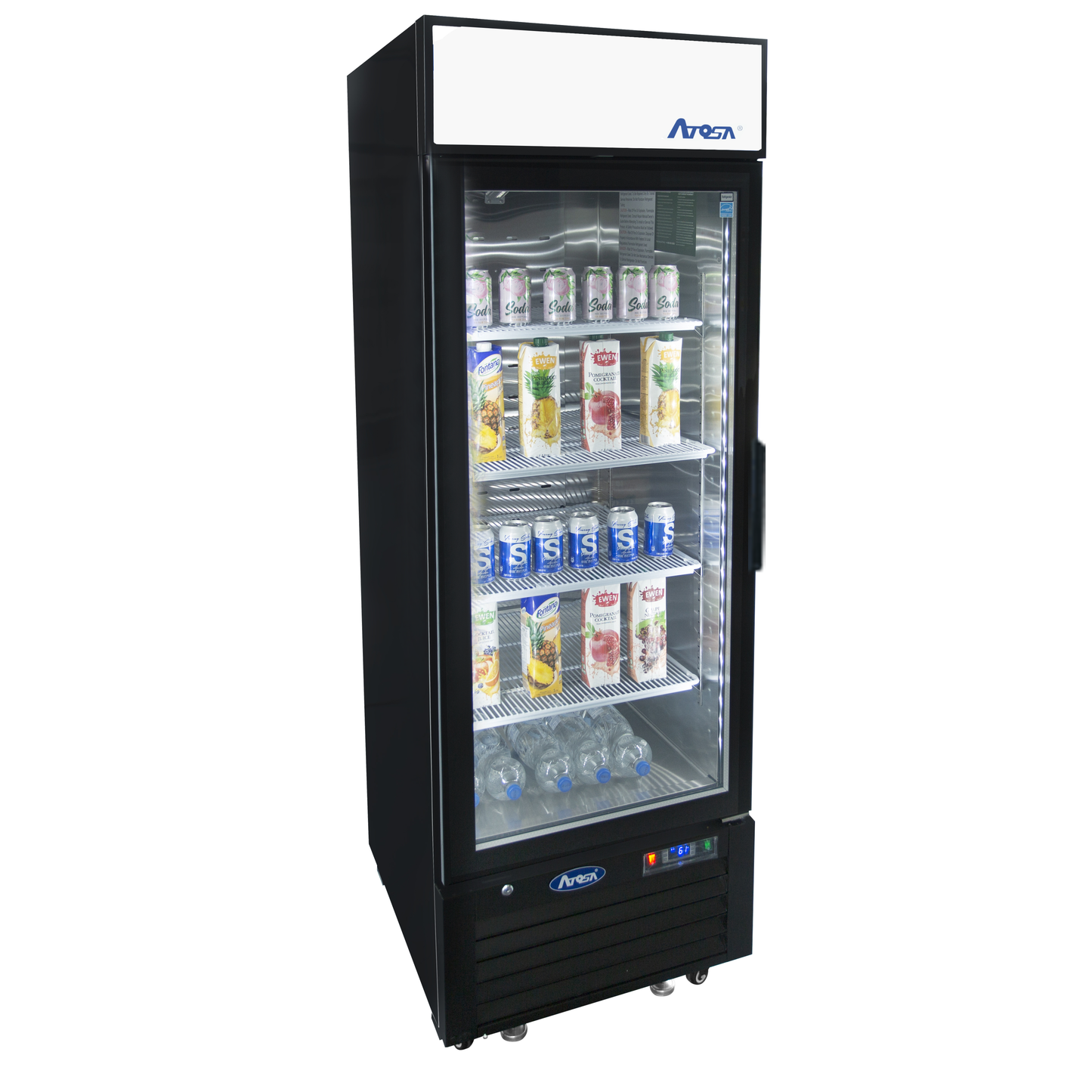 Atosa MCF8722GRL — Black Cabinet One (1) Glass Door Merchandiser Cooler