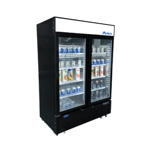 Atosa MCF8723GR — Black Cabinet Two (2) Glass Door Merchandiser Cooler