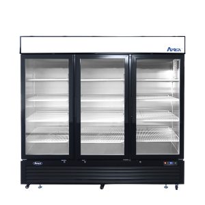 Atosa MCF8724GR — Black Cabinet Three (3) Glass Door Merchandiser Cooler