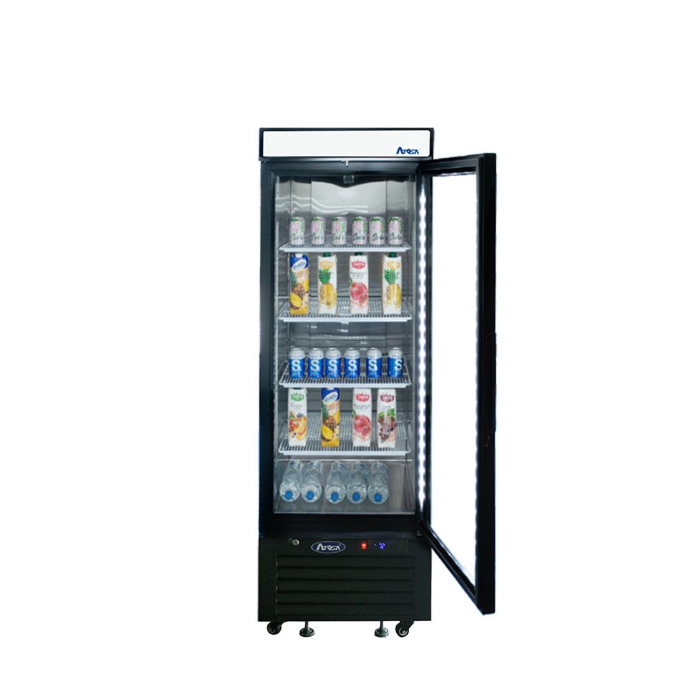 Atosa MCF8726GR — Black Cabinet One (1) Glass Door Merchandiser Cooler
