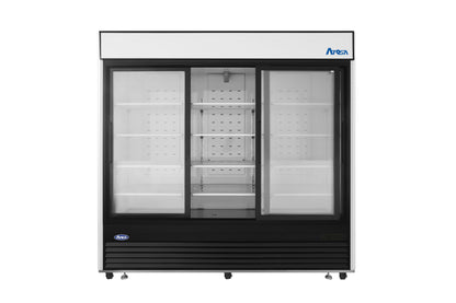 Atosa MCF8729GR — Black Exterior Sliding Glass Door Refrigerator Merchandiser
