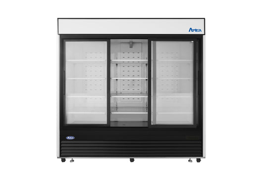 Atosa MCF8729GR — Black Exterior Sliding Glass Door Refrigerator Merchandiser