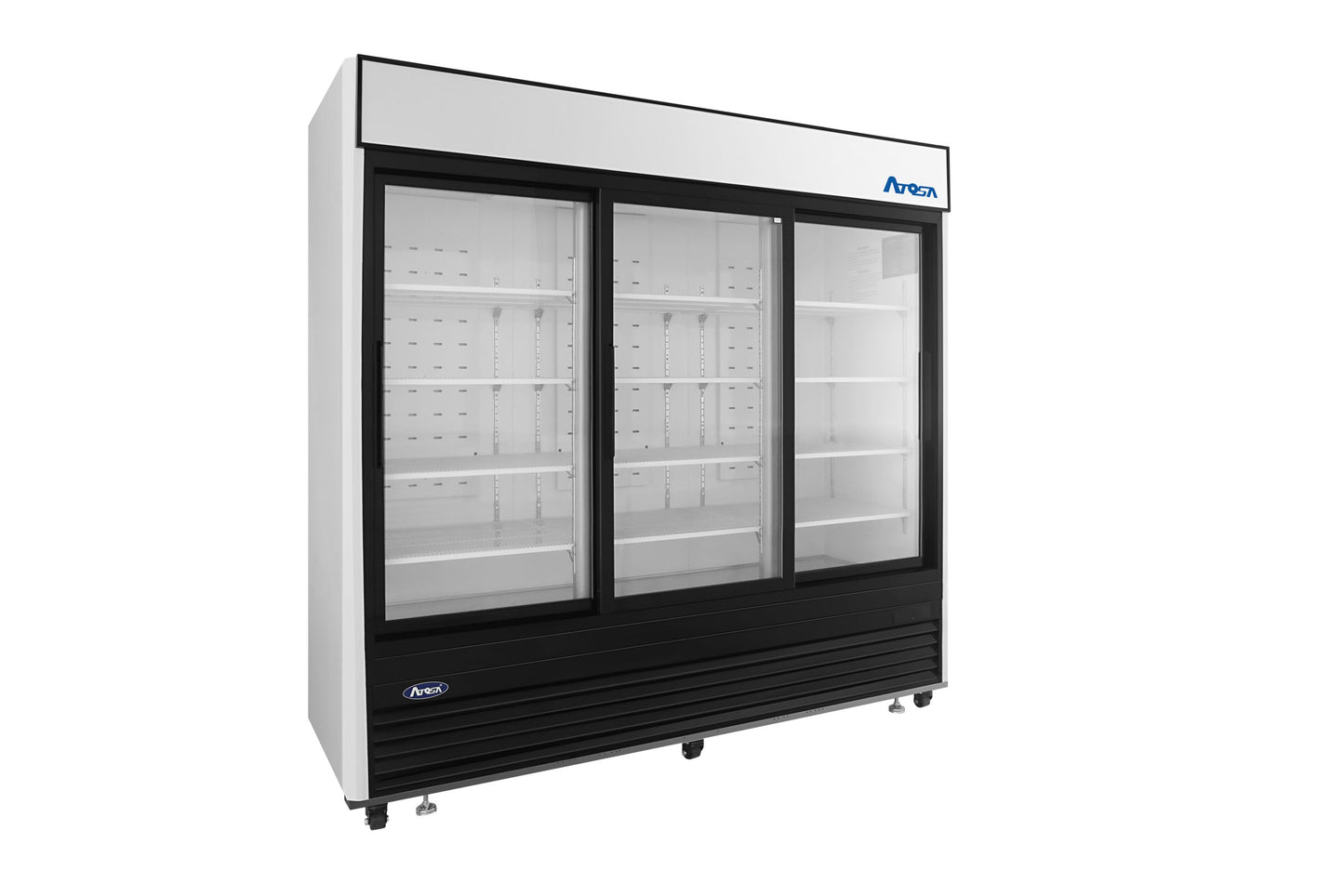 Atosa MCF8729GR — Black Exterior Sliding Glass Door Refrigerator Merchandiser